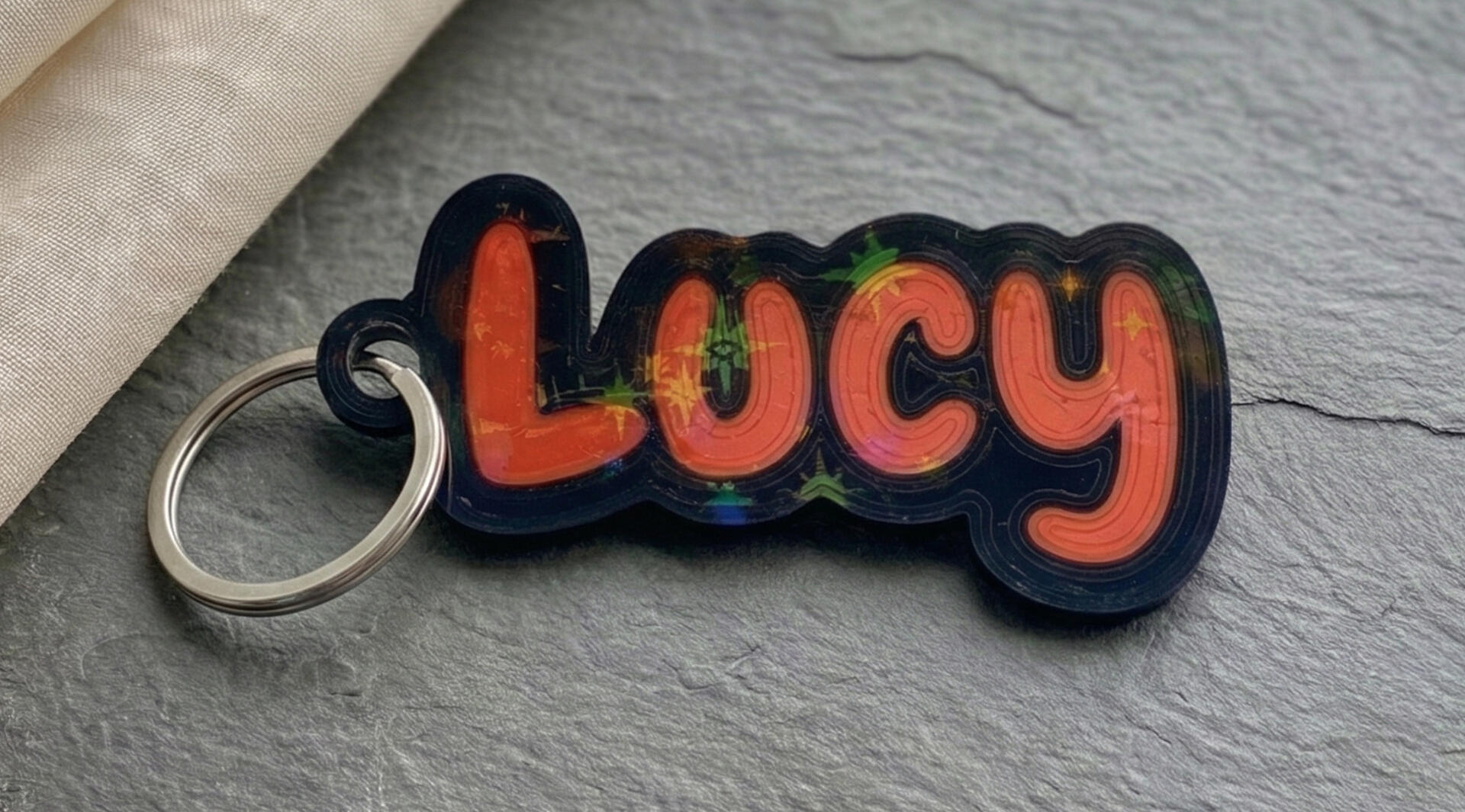 Font: Chewy, Holographic: Stars