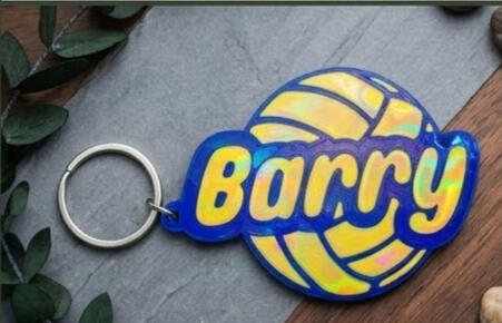 Font: Lego, Holographic: Circles, Background: Volleyball