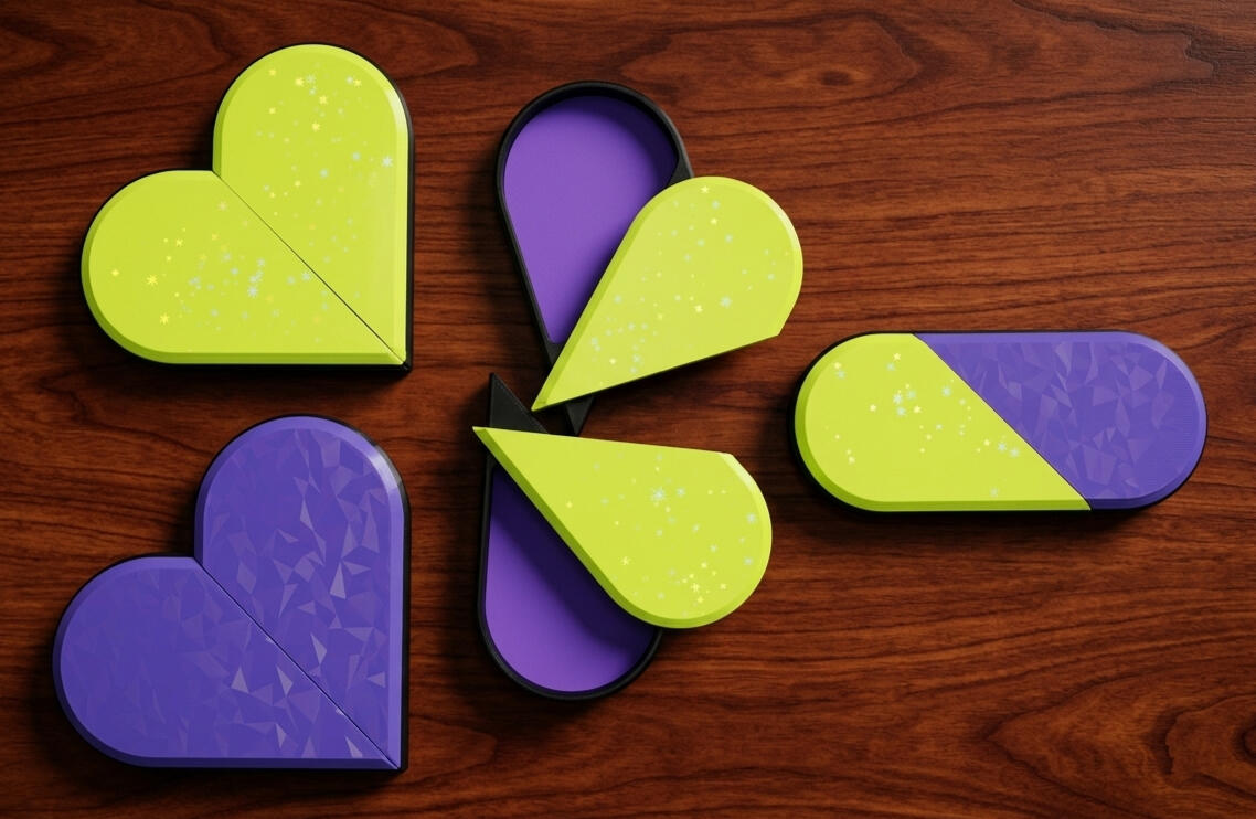 Purple/Green - star &amp; diamond pattern